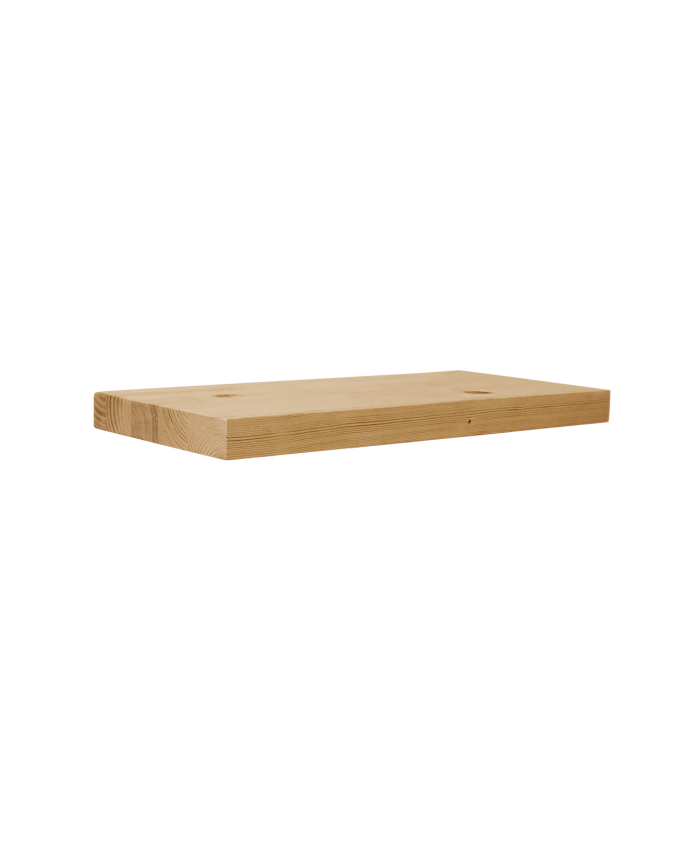 Deco wood Mesita de noche de madera maciza flotante en tono roble medio de 45cm