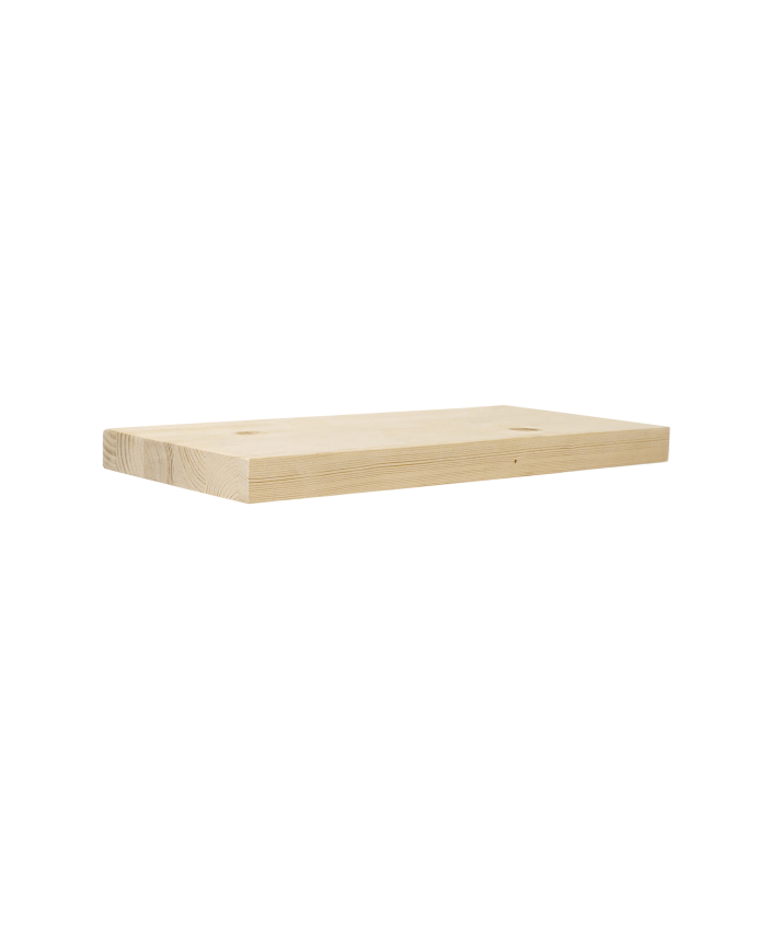 Deco wood Mesita de noche de madera maciza flotante en tono natural de 45cm