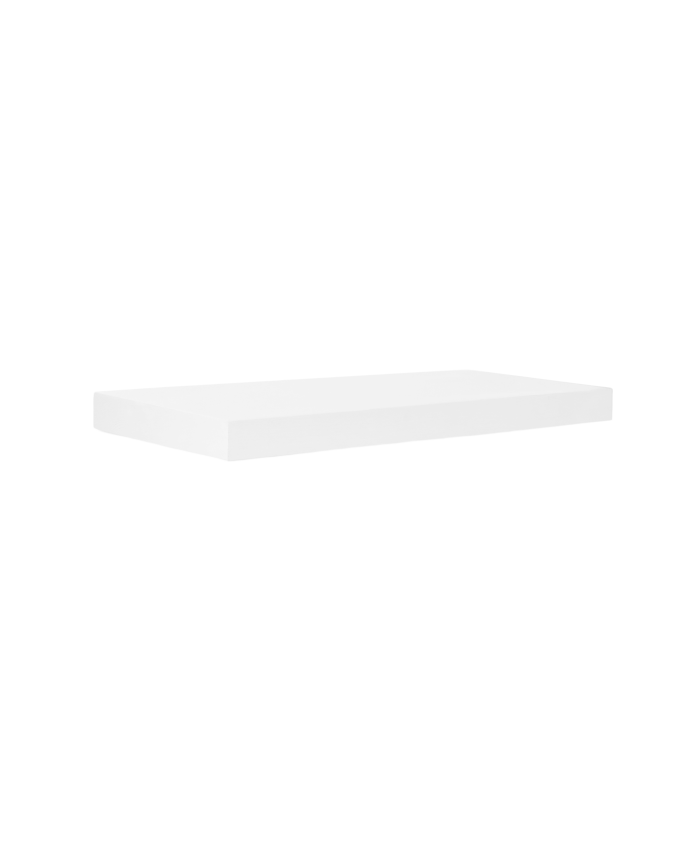 Deco wood Mesita de noche de madera maciza flotante en tono blanco de 45cm