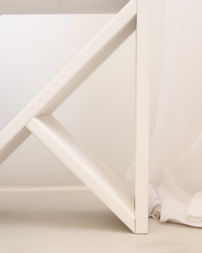 Deco Wood Mesita De Noche O Auxiliar De Madera Maciza En Tono Blanco De 40x40cm