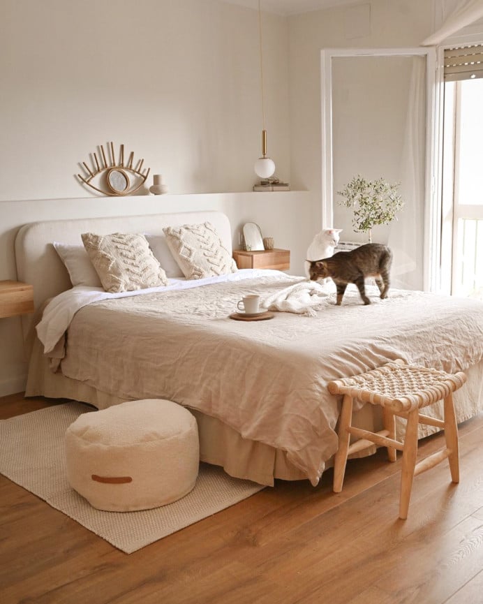 Deco Wood Mesita/tabuerte Elaborado Con Estructura De Madera De Teca Y Sillón Hecho Con Tapiz De Cuerda Natural De 45x45cm