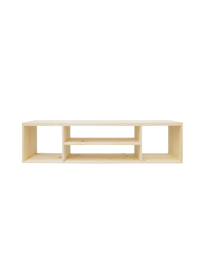 Deco wood Mueble de TV de madera maciza en tono natural de 160x40cm