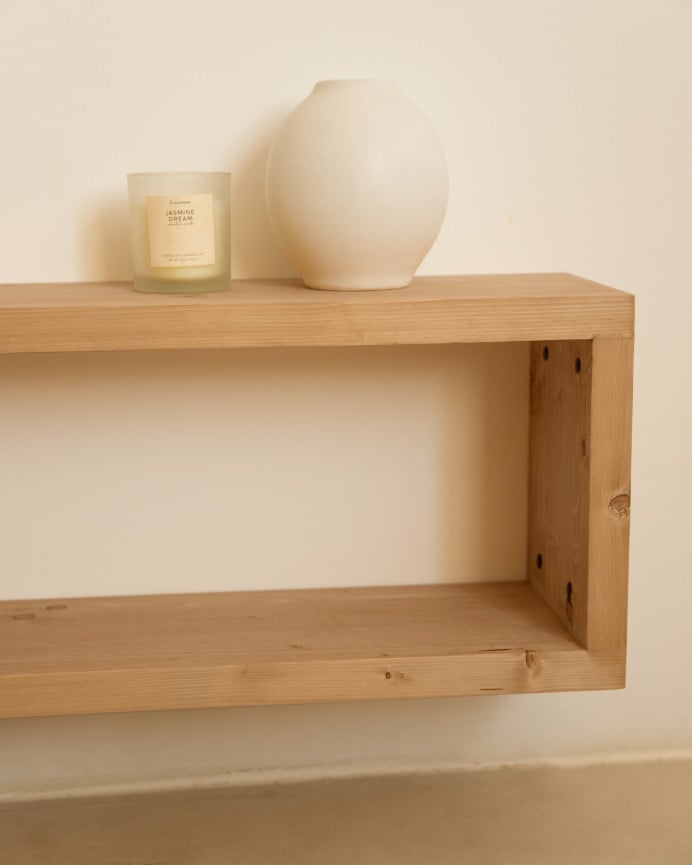 Deco Wood Mueble De TV De Madera Maciza En Tono Roble Medio De 120x30cm