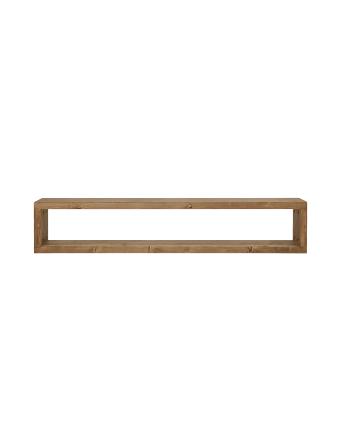 Deco Wood Mueble De TV De Madera Maciza En Tono Roble Oscuro De 120x30cm