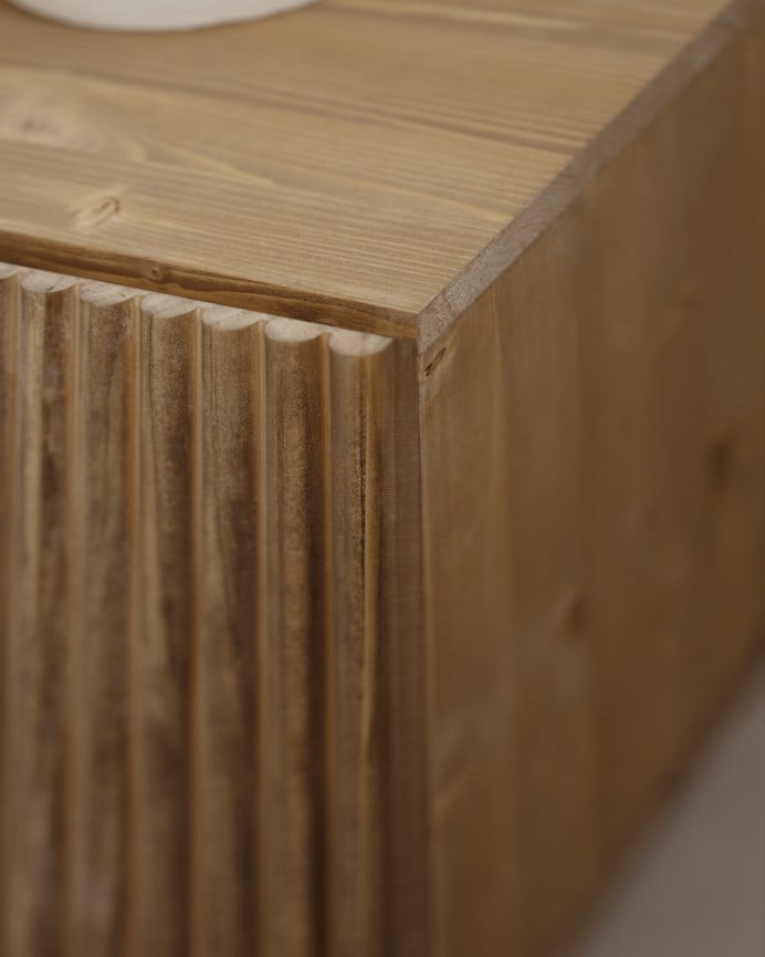 Deco Wood Mueble TV De Madera De Abeto Y Pino En Tono Roble Medio 152x42cm