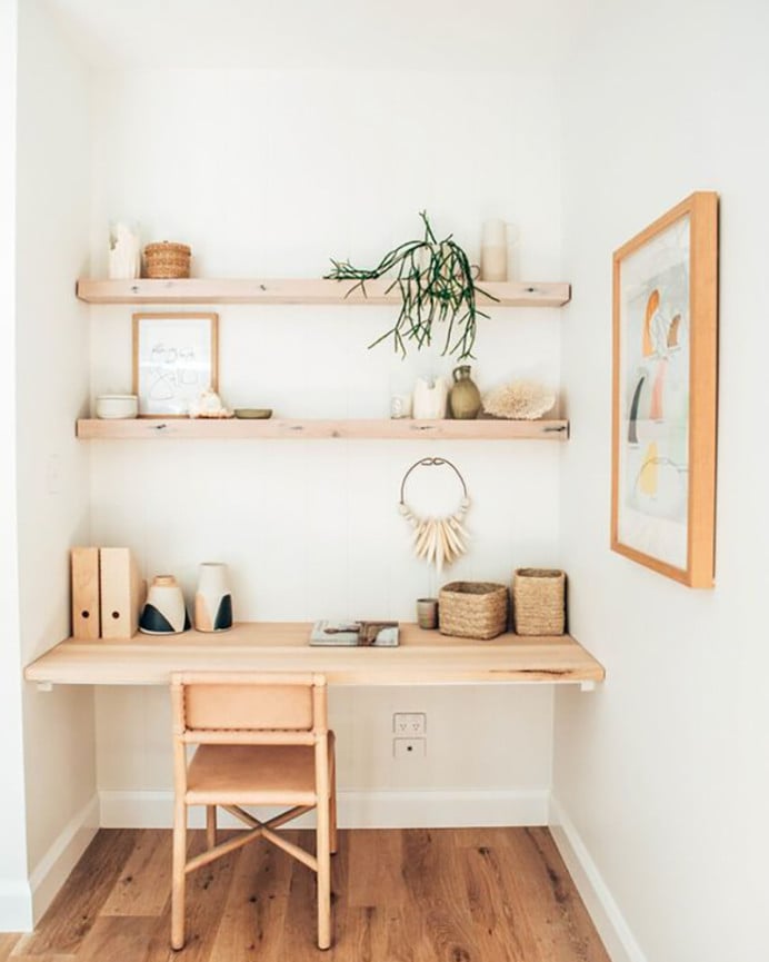 Deco Wood Pack 2 Estanterías De Madera Maciza Flotante Acabado Natural 60cm