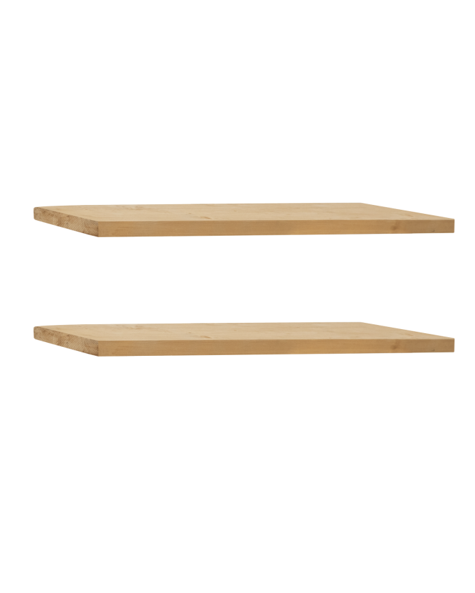 Deco wood Pack 2 estanterías de madera maciza flotante acabado roble medio 60cm