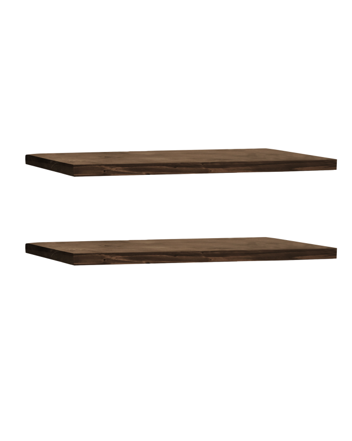 Deco wood Pack 2 estanterías de madera maciza flotante acabado nogal 60cm