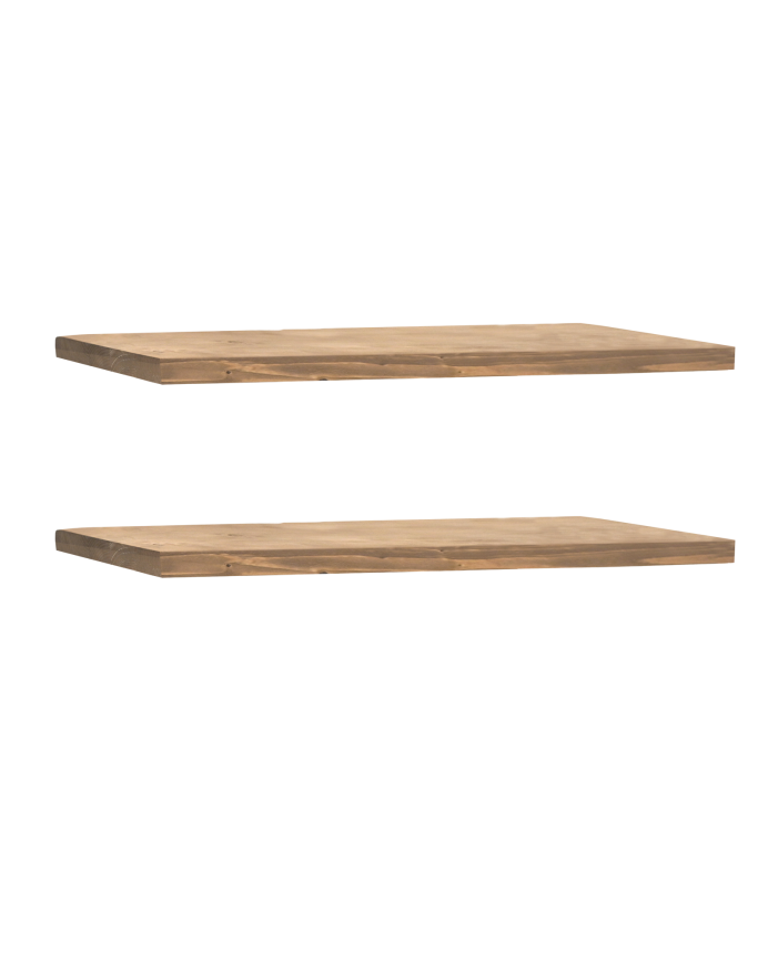 Deco wood Pack 2 estanterías de madera maciza flotante acabado roble oscuro 60cm