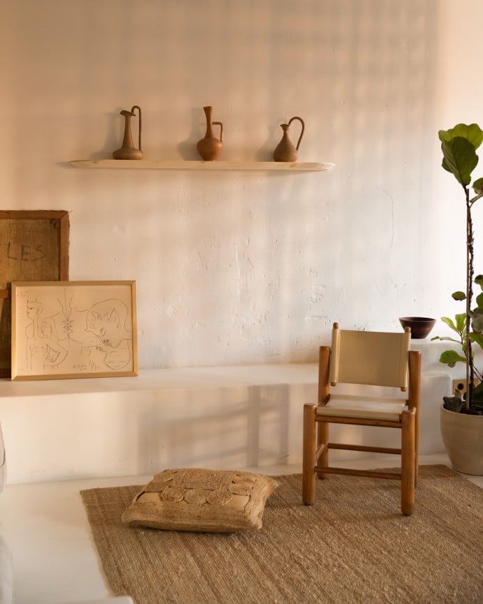 Deco Wood Pack 2 Estanterías Redondeadas De Madera Maciza Flotantes Tono Natural 60cm