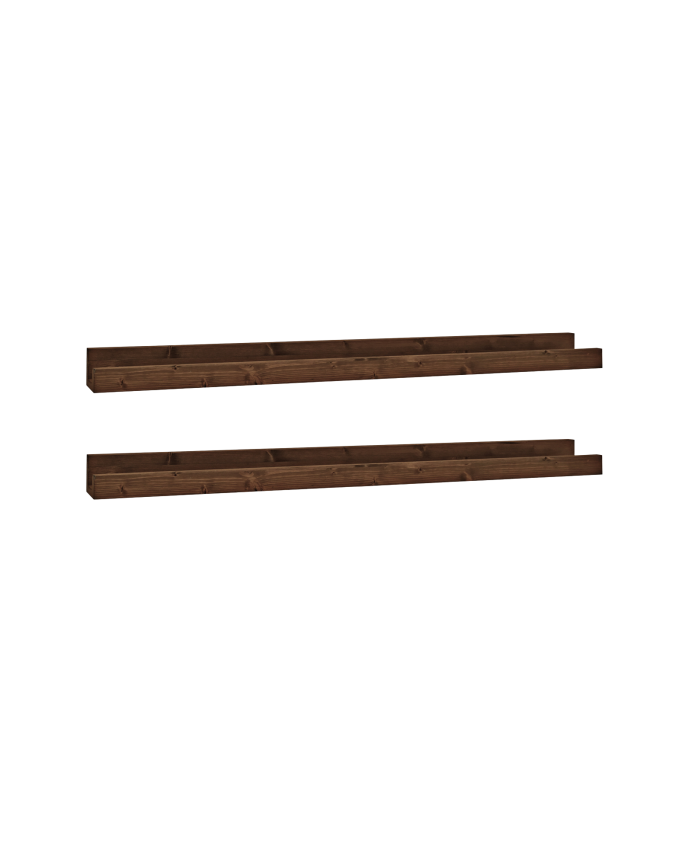 Deco wood Pack 2 estantes de madera maciza flotante tono nogal 50cm