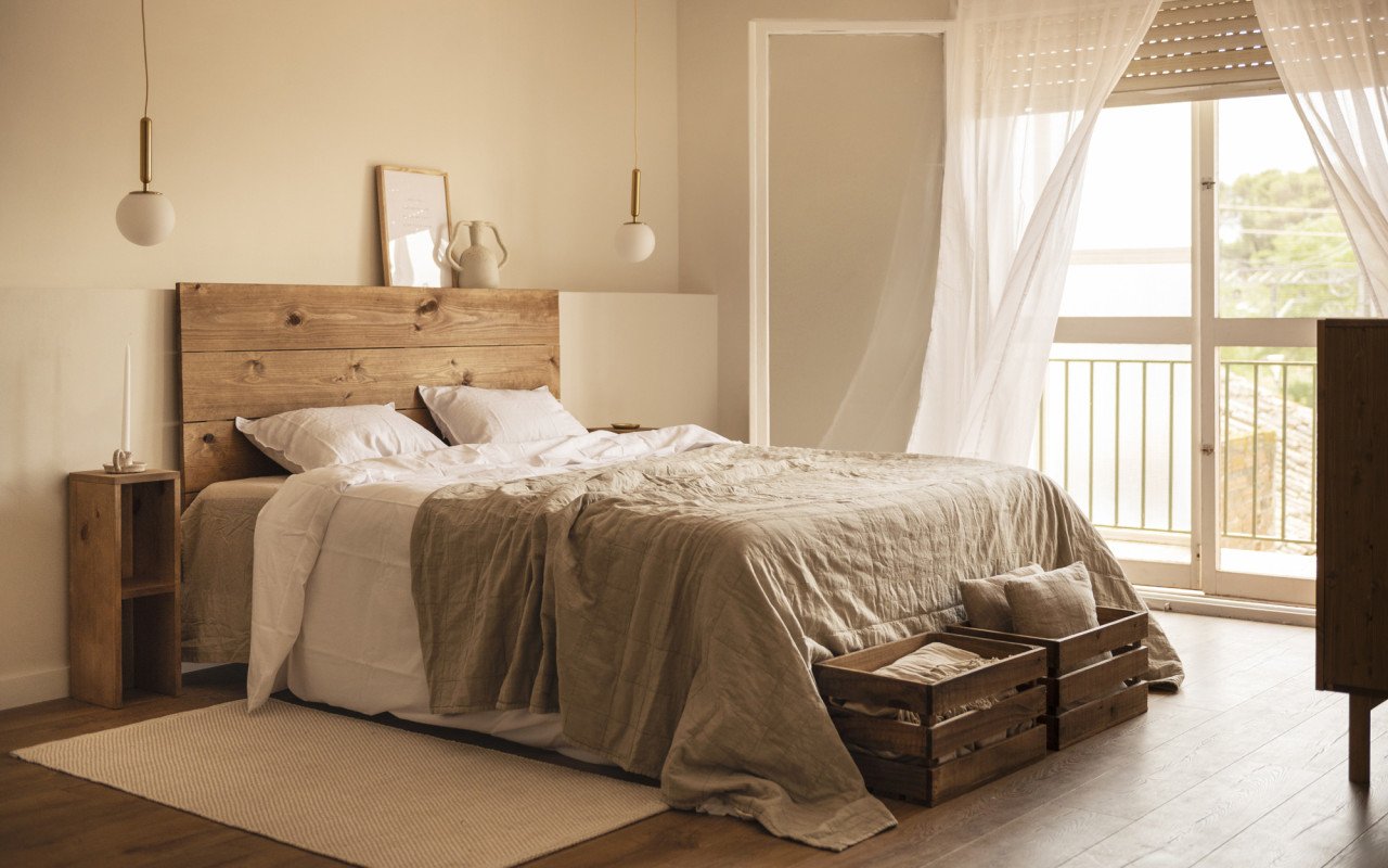 Deco Wood Pack 2 Mesitas De Noche O Auxiliares De Madera Maciza En Tono Roble Oscuro 60x20cm