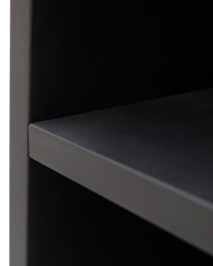 Deco Wood Pack 2 Mesitas De Noche O Auxiliares De Madera Maciza En Tono Negro 60x20cm