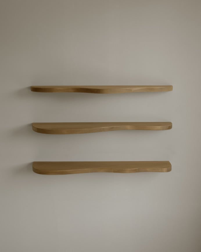 Deco wood Pack 3 estanterias de madera maciza de álamo de 100cm