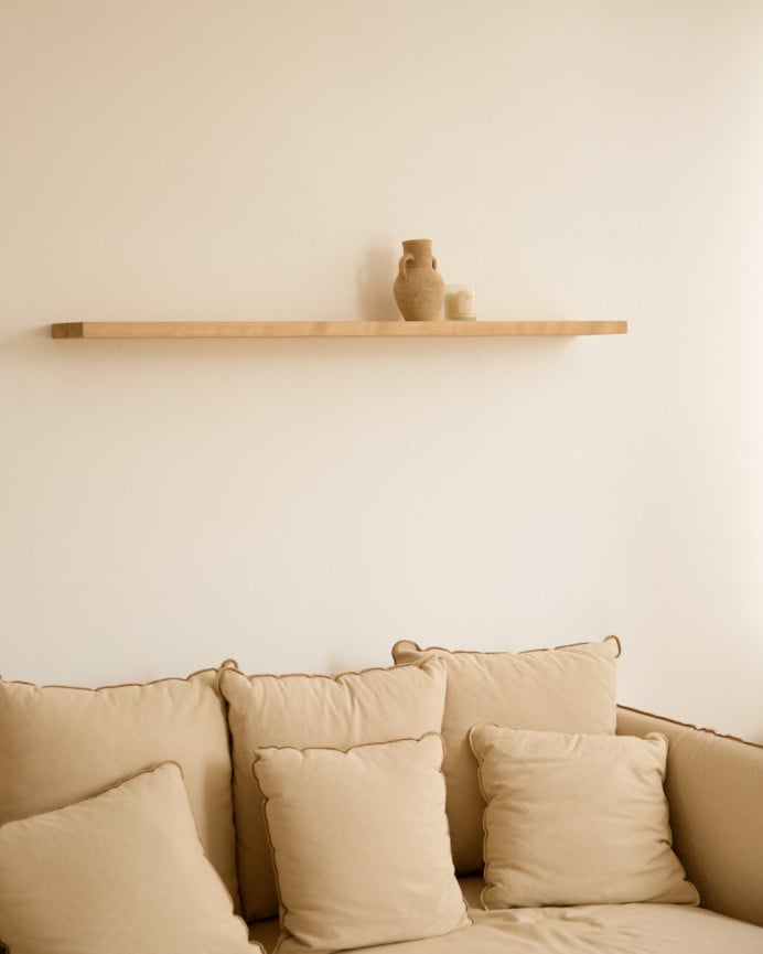 Deco Wood Pack 3 Estanterías De Madera Maciza Flotante Acabado Roble Medio 60cm