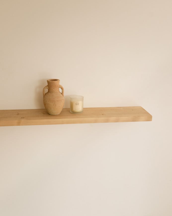 Deco Wood Pack 3 Estanterías De Madera Maciza Flotante Acabado Roble Medio 60cm