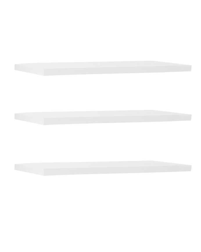 Deco Wood Pack 3 Estanterías De Madera Maciza Flotante Acabado Blanco 60cm