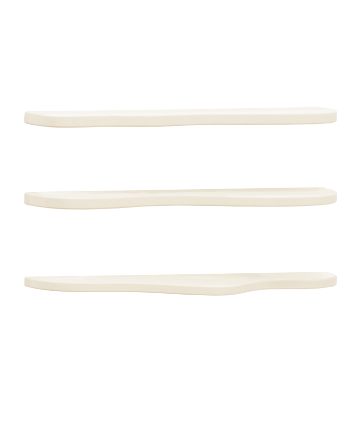 Deco wood Pack 3 estanterias de microcemento en tono blanco roto de 100cm