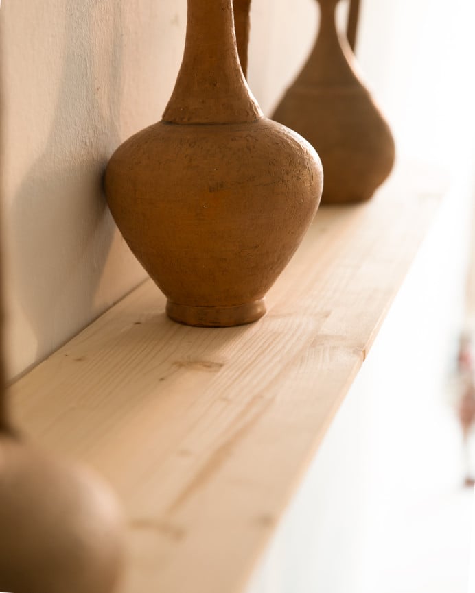 Deco Wood Pack 3 Estanterías Redondeadas De Madera Maciza Flotantes Tono Natural 60cm