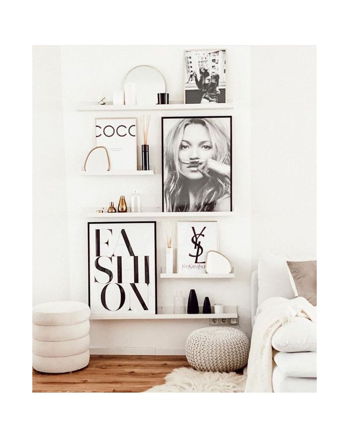 Deco Wood Pack 4 Estantes De Madera Maciza Flotante Tono Blanco 50cm