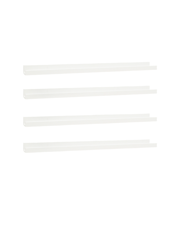 Deco wood Pack 4 estantes de madera maciza flotante tono blanco 50cm