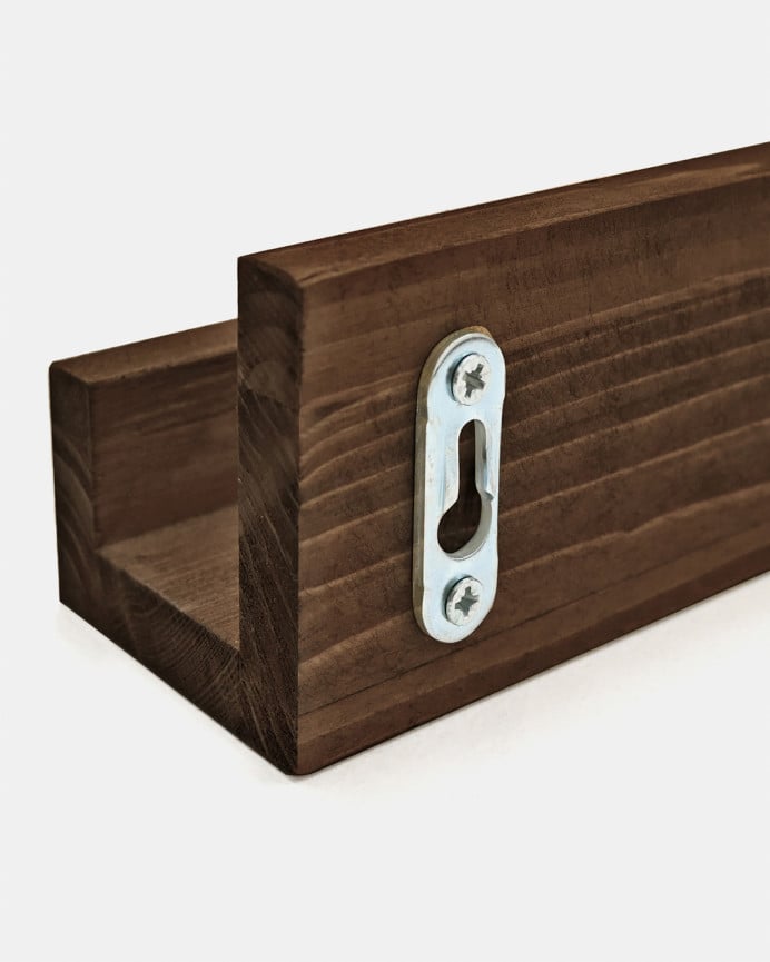 Deco Wood Pack 4 Estantes De Madera Maciza Flotante Tono Nogal 50cm