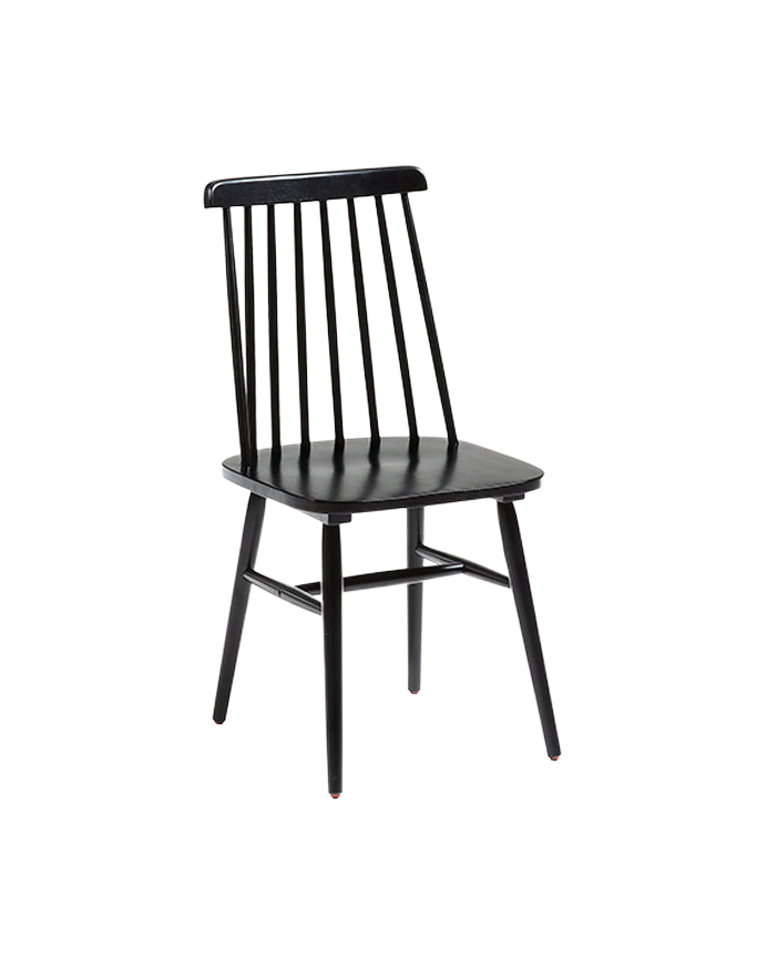 Deco Wood Pack 6 Sillas Elaboradas Con Madera Maciza De Caucho Pintada Tono Negro De 89x43cm