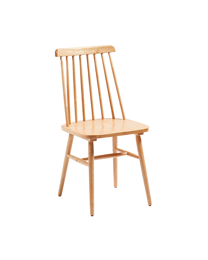 Deco Wood Pack 6 Sillas Elaboradas Con Madera Maciza De Caucho Pintada Tono Natural De 89x43cm