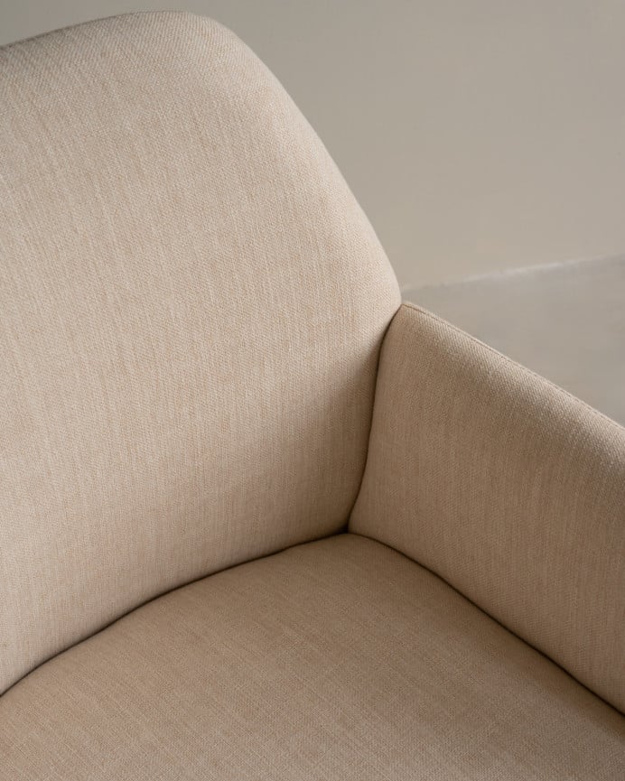 Deco Wood Pack De 2 Sillas En Madera De Olmo Tapizada En Color Beige De 83x59cm