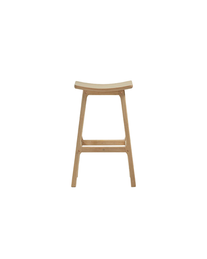 Deco Wood Pack De 2 Taburetes De Madera Maciza En Tono Natural De 73cm