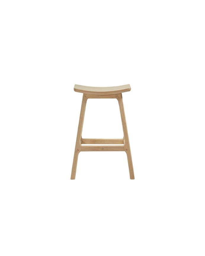 Deco Wood Pack De 2 Taburetes De Madera Maciza En Tono Natural De 66cm