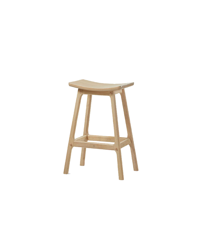 Deco wood Pack de 2 Taburetes de madera maciza en tono natural de 66cm