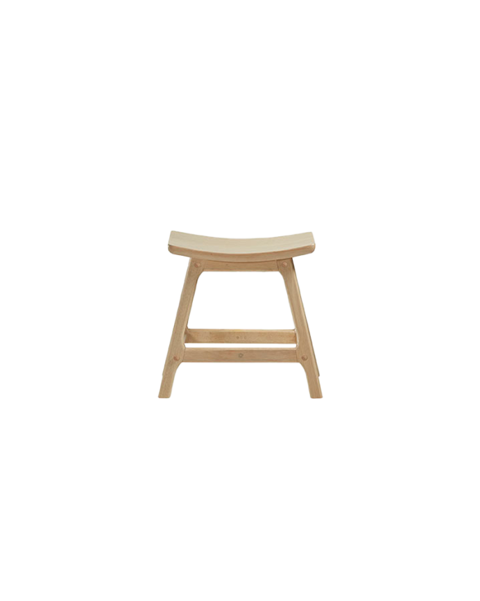 Deco Wood Pack De 2 Taburetes De Madera Maciza En Tono Natural De 45cm