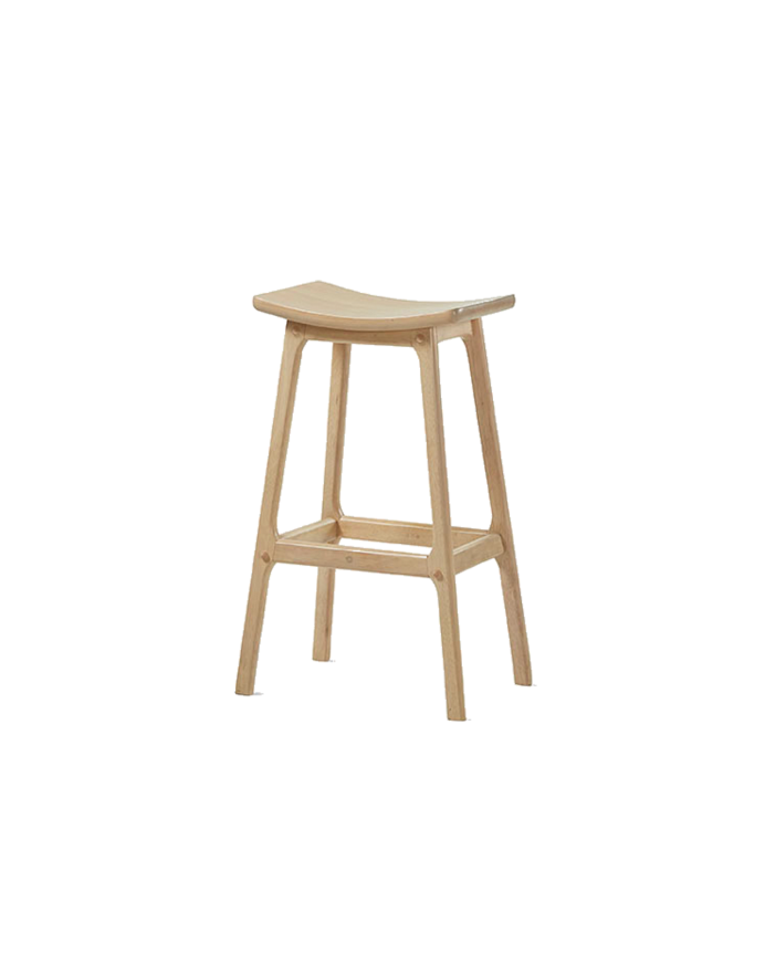 Deco wood Pack de 2 Taburetes de madera maciza en tono natural de 73cm