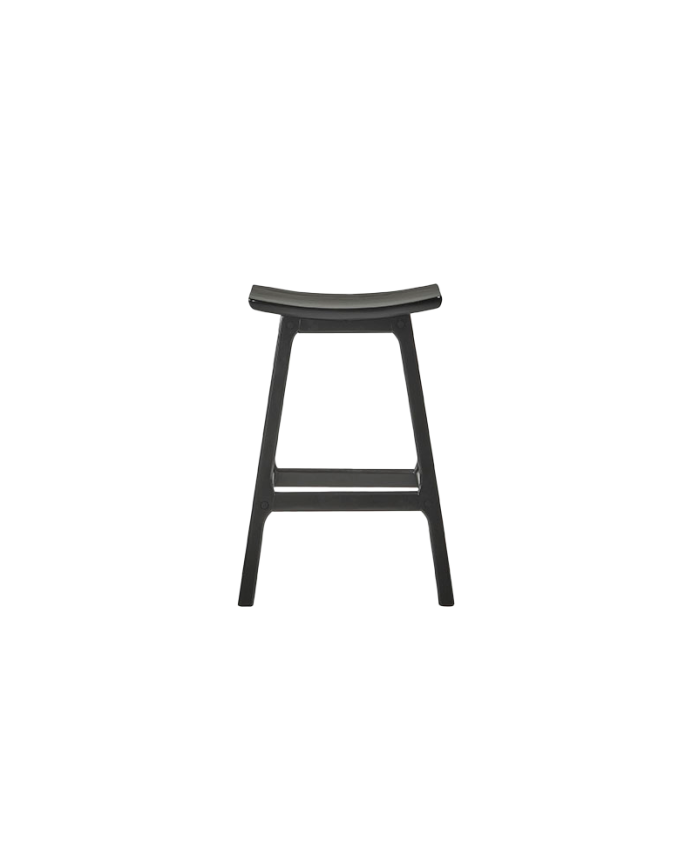 Deco Wood Pack De 2 Taburetes De Madera Maciza En Tono Negro De 66cm