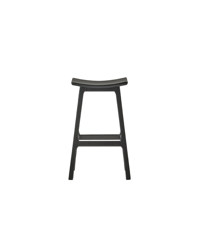 Deco Wood Pack De 2 Taburetes De Madera Maciza En Tono Negro De 73cm