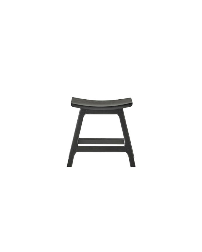 Deco Wood Pack De 2 Taburetes De Madera Maciza En Tono Negro De 45cm