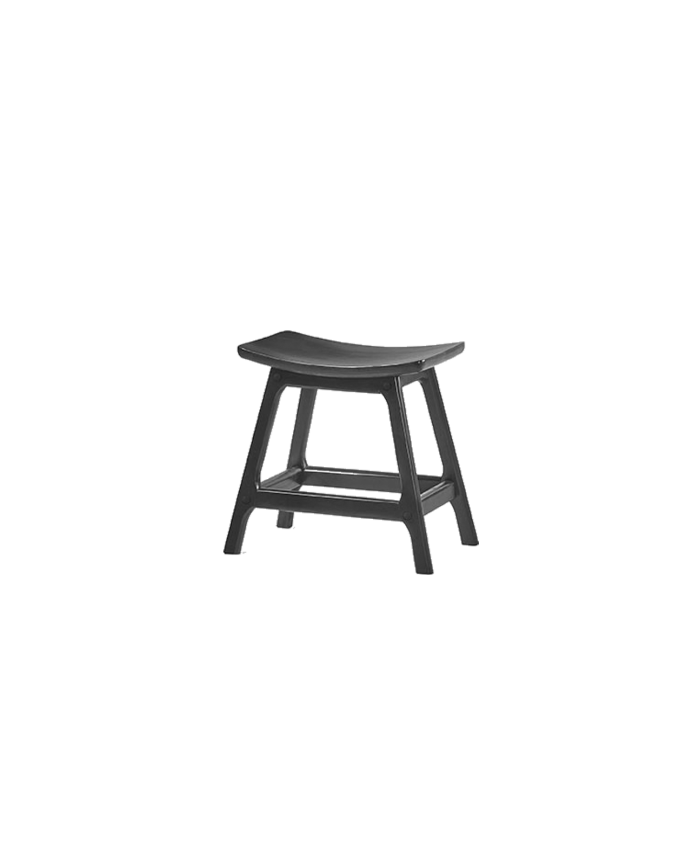 Deco Wood Pack De 2 Taburetes De Madera Maciza En Tono Negro De 45cm