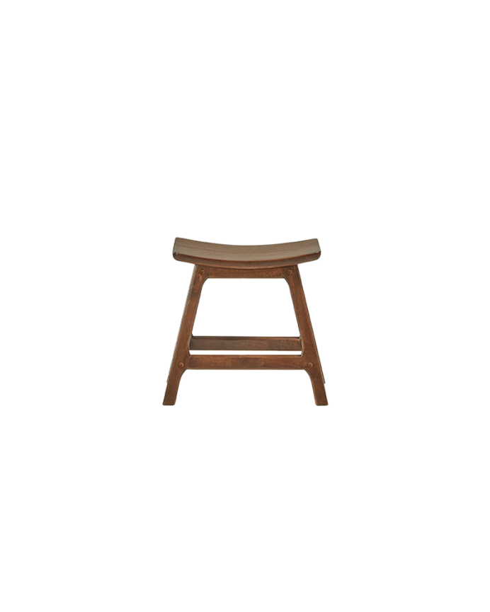 Deco Wood Pack De 2 Taburetes De Madera Maciza En Tono Nogal De 45cm