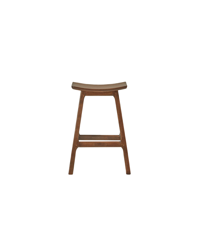 Deco Wood Pack De 2 Taburetes De Madera Maciza En Tono Nogal De 66cm