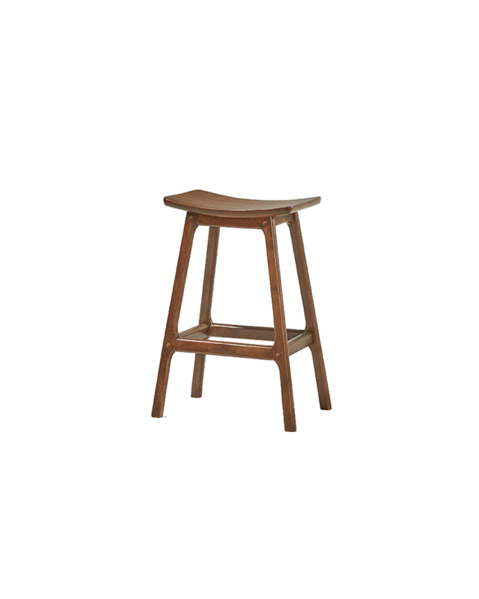 Deco Wood Pack De 2 Taburetes De Madera Maciza En Tono Nogal De 66cm