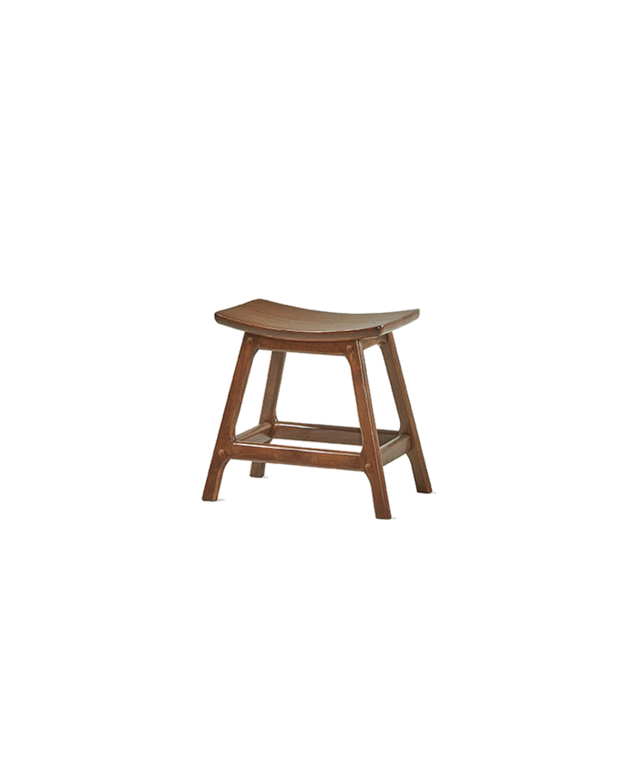 Deco Wood Pack De 2 Taburetes De Madera Maciza En Tono Nogal De 45cm