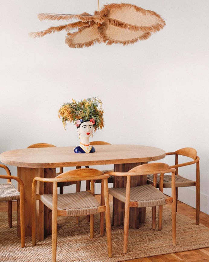 Deco Wood Pack De 6 Sillas Con Estructura De Madera De Eucalipto Y Asiento De Cuerda Color Beige De 77x50cm