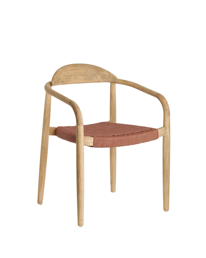 Deco Wood Pack De 6 Sillas Con Estructura De Madera De Eucalipto Y Asiento De Cuerda Color Rojo De 77x50cm
