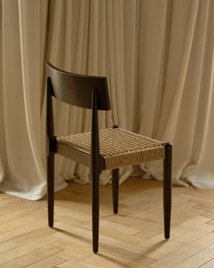 Deco Wood Pack De 6 Sillas De Madera Maciza Con Asiento De Cuerda En Tono Beige De 77 5cm