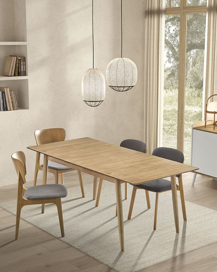 Deco Wood Pack De 6 Sillas De Madera Maciza Con Asiento Tapizado En Tono Natural De 83 5cm