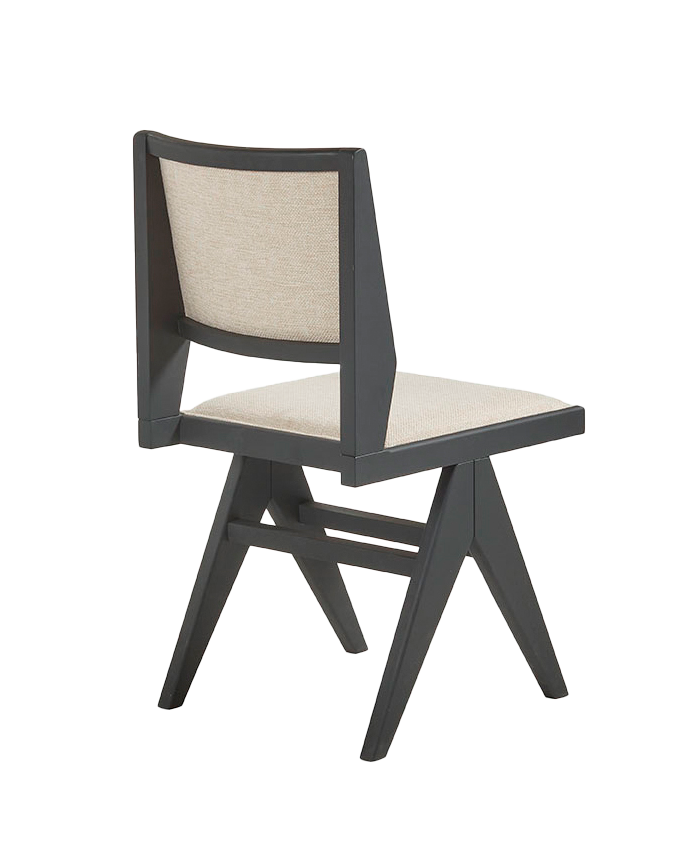 Deco Wood Pack De 6 Sillas De Madera Maciza Con Asiento Tapizado En Tono Negro De 88cm