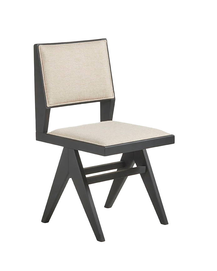 Deco Wood Pack De 6 Sillas De Madera Maciza Con Asiento Tapizado En Tono Negro De 88cm
