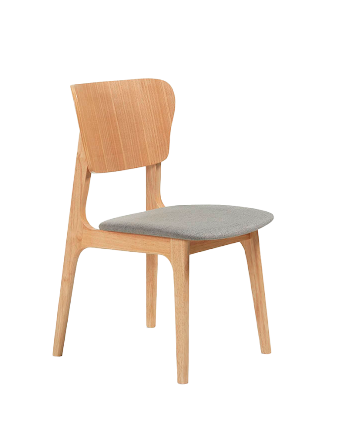 Deco wood Pack de 6 sillas de madera maciza con asiento tapizado en tono natural de 83 5cm