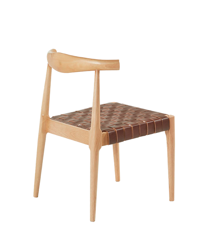 Deco Wood Pack De 6 Sillas De Madera Maciza Con Asiento Trenzado Marrón Y Patas En Tono Natural De 77cm